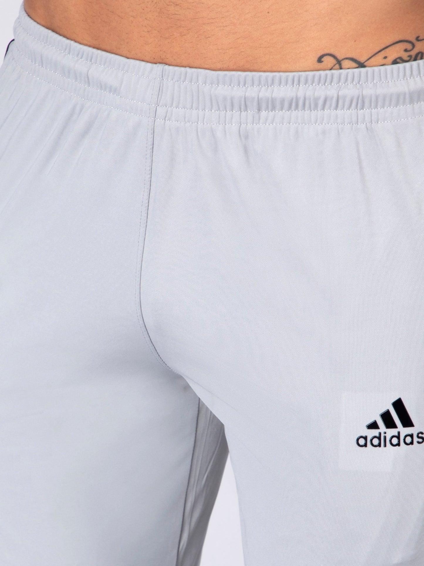 Adidas Solid Casual Men Grey with Black Stripes