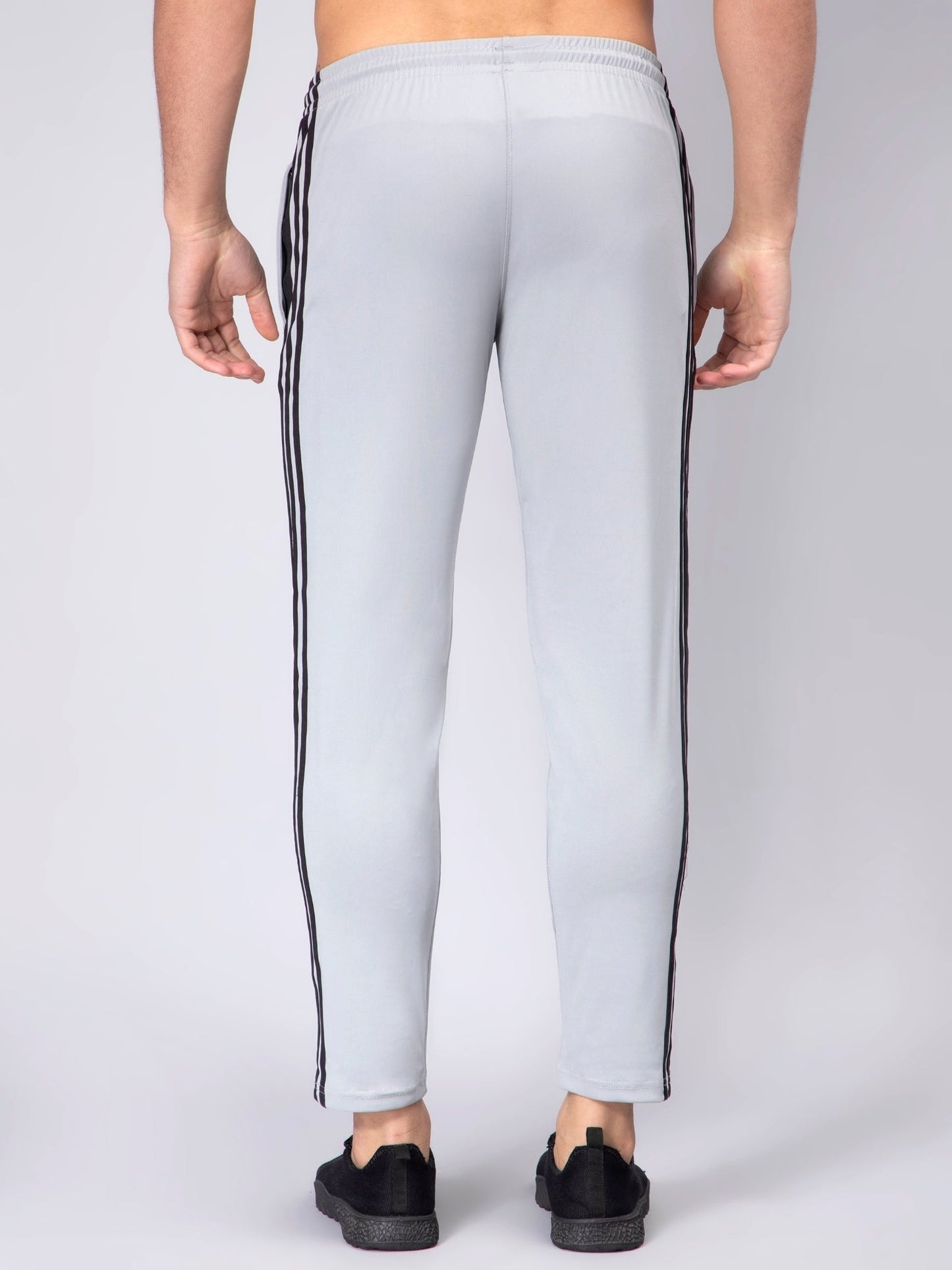 Adidas Solid Casual Men Grey with Black Stripes